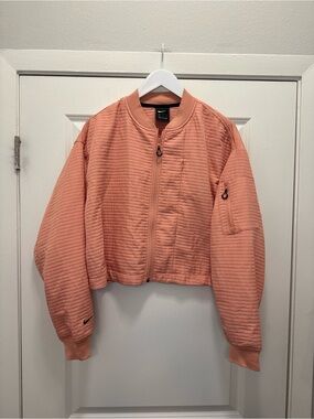 Nike Oversized Cropped Long Sleeve Tech Pack City Pink Jacket Zip